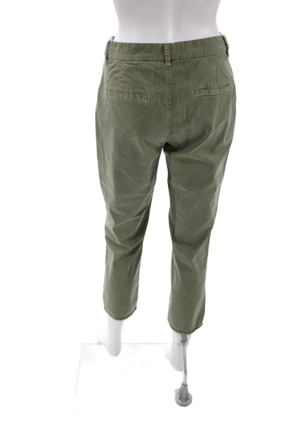 Nili Lotan Women Ankle Cropped Chino Khakis Pants Green Size 4