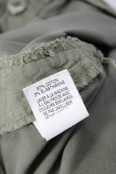 Nili Lotan Women Ankle Cropped Chino Khakis Pants Green Size 4