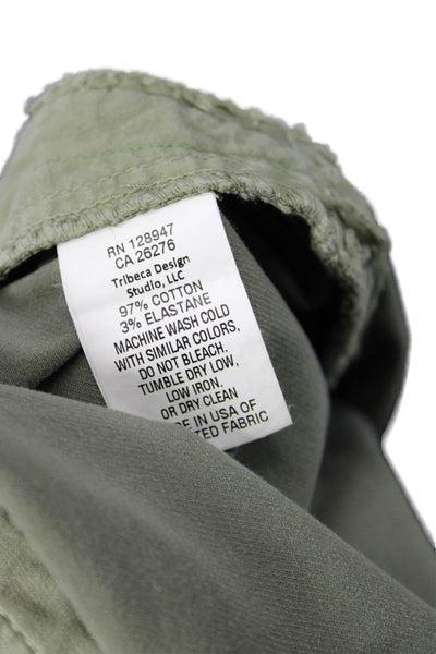 Nili Lotan Women Ankle Cropped Chino Khakis Pants Green Size 4