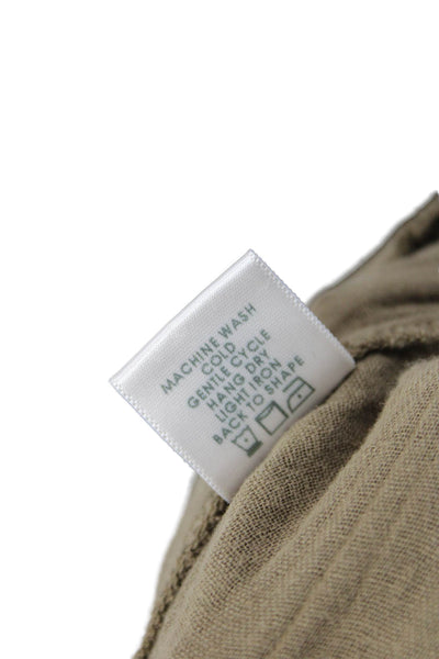 Xirena Womens Cropped Jogger Pants Brown Drawstring Cotton Boho Size M