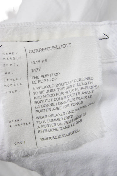 Current/Elliott Women Bootcut White Jeans Size 27