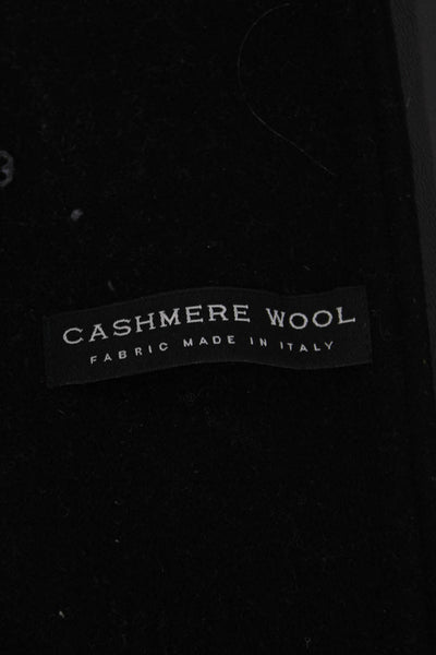 Andrew Marc Womens Overcoat Black Wool Cashmere Button Long Sleeve Size 8