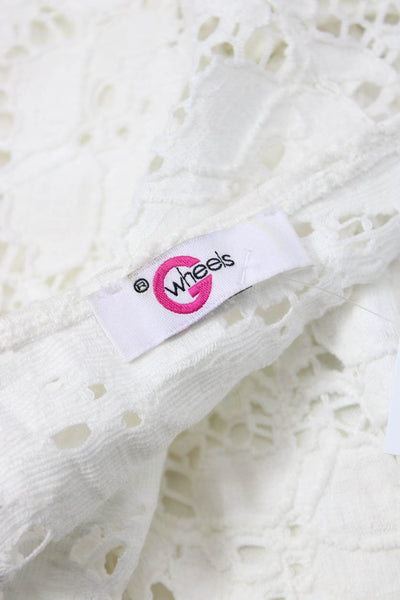 G Wheels Womens Bohemian Floral Long Sleeve Round Neck White Blouse Size XL