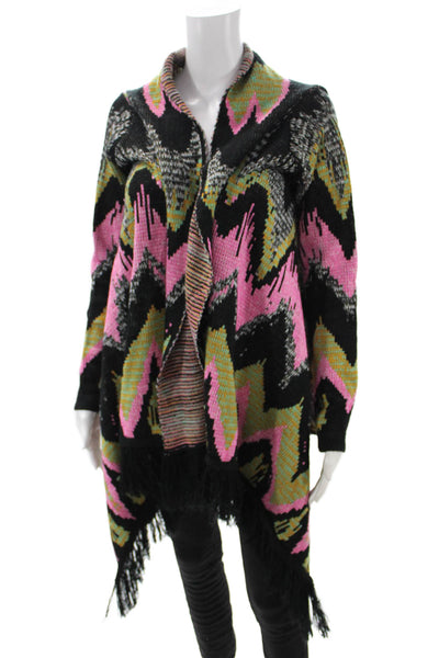 Meghan Womens Aztec Geometric Cardigan Black Size S