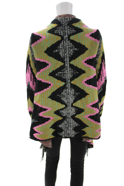 Meghan Womens Aztec Geometric Cardigan Black Size S
