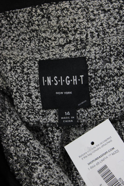Insight Womens Bomber Jacket Black Collared Zip Polyester Size 14