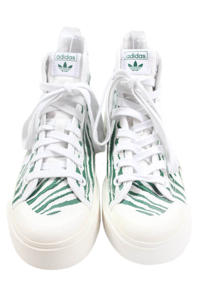 Adidas Womens Animal Print High Top Platform Sneakers Green Size 7