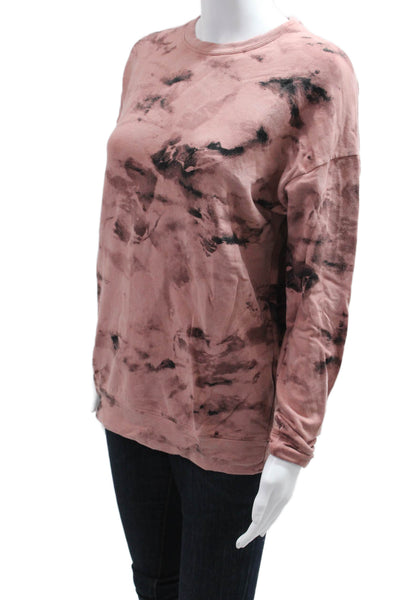 Athleta Womens Pullover Sweatshirt Pink Crew Neck Long Sleeve Grunge Size XS
