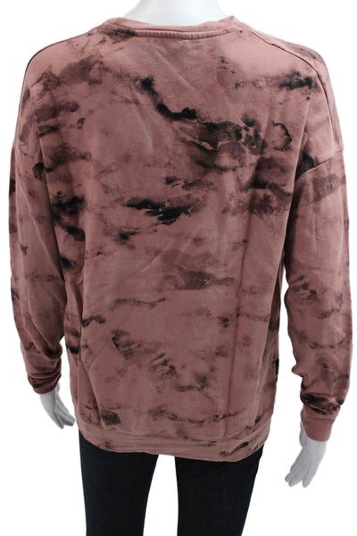 Athleta Womens Pullover Sweatshirt Pink Crew Neck Long Sleeve Grunge Size XS