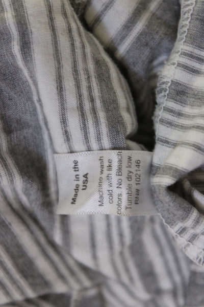 Michael Stars Womens Tank Dress Gray Striped Sleeveless Round Neck Midi Size M