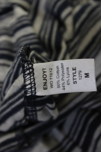 Michael Stars Womens Striped Tank Bodycon Midi Dress Dark Blue Size M