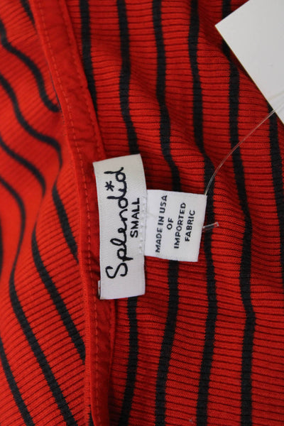Splendid Womens Red Striped Tank Dress Sleeveless Round Neck Mid Calf Size S