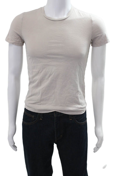 AG Adriano Goldschmied Mens T-Shirt Beige Cotton Crew Neck Short Sleeve Size XS