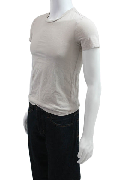AG Adriano Goldschmied Mens T-Shirt Beige Cotton Crew Neck Short Sleeve Size XS