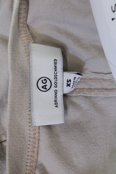 AG Adriano Goldschmied Mens T-Shirt Beige Cotton Crew Neck Short Sleeve Size XS