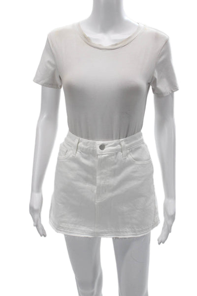 J Brand Womens Mini Pencil Skirt White 100% Cotton Size 26