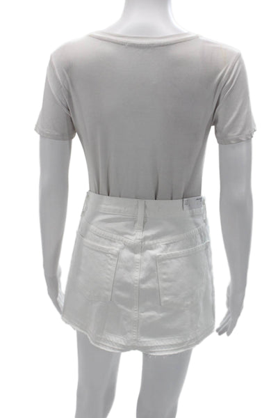 J Brand Womens Mini Pencil Skirt White 100% Cotton Size 26