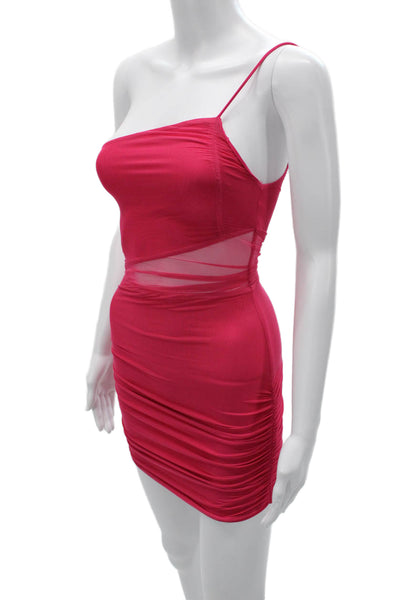 Superdown Women Bodycon Mini Dress Red Sleeveless Zip 95% Polyester Size 2XS
