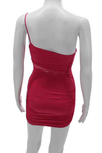 Superdown Women Bodycon Mini Dress Red Sleeveless Zip 95% Polyester Size 2XS