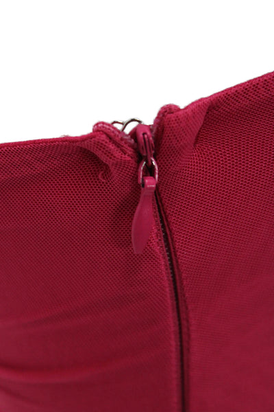 Superdown Women Bodycon Mini Dress Red Sleeveless Zip 95% Polyester Size 2XS