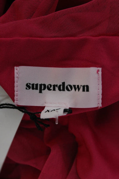 Superdown Women Bodycon Mini Dress Red Sleeveless Zip 95% Polyester Size 2XS