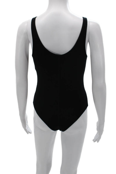 ATM Womens One Piece Scoop Neck Black Sleeveless Beach Size M