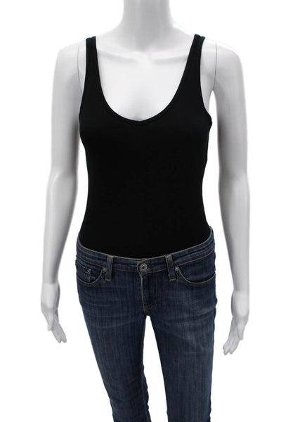 ATM Womens One Piece Scoop Neck Black Sleeveless Beach Size M