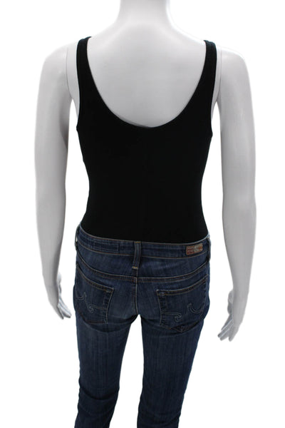 ATM Womens One Piece Scoop Neck Black Sleeveless Beach Size M