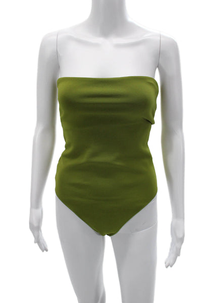 Zara Women Strapless Green Jumpsuit Size S