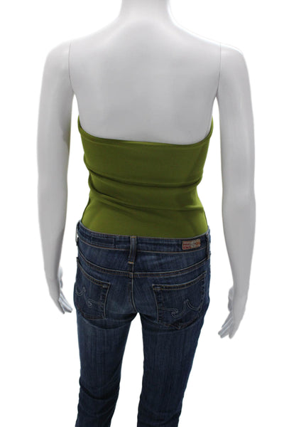 Zara Women Strapless Green Jumpsuit Size S