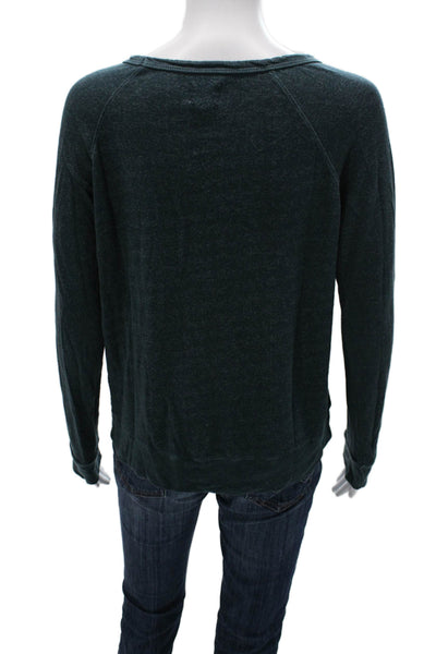 Sundry Womens Pullover Graphic Dark Blue Long Sleeve Sweatshirt Size 1