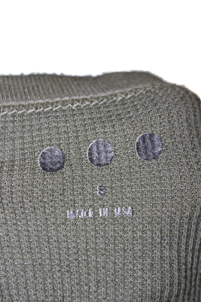 Three Dots Womens Basic T-Shirt Green Long Sleeve Crew Neck Size S