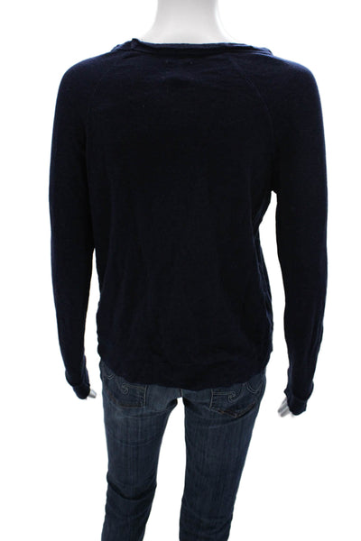 Sundry Womens Dark Blue Graphic Pullover Sweatshirt Size 1