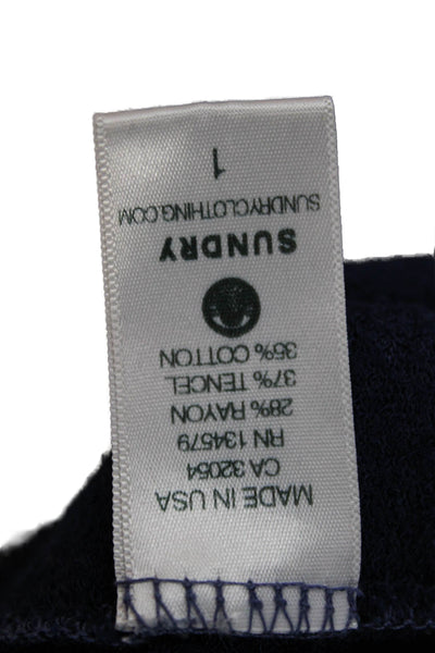 Sundry Womens Dark Blue Graphic Pullover Sweatshirt Size 1