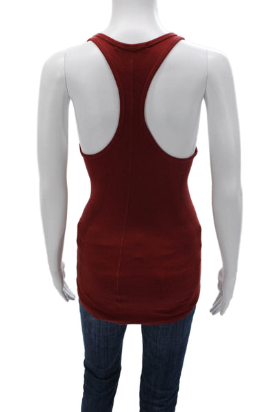 Stateside Women Basic Sleeveless Tank Red Round Neck Size XS