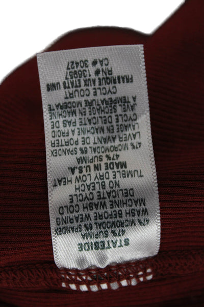Stateside Women Basic Sleeveless Tank Red Round Neck Size XS