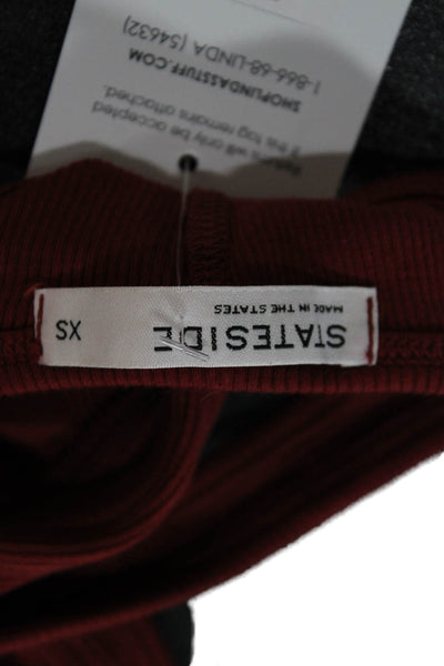 Stateside Women Basic Sleeveless Tank Red Round Neck Size XS