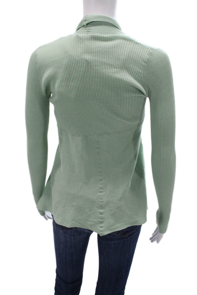 Cotton By Autumn Cashmere Women Cardigan Green 100% Cotton Long Sleeve Size XS