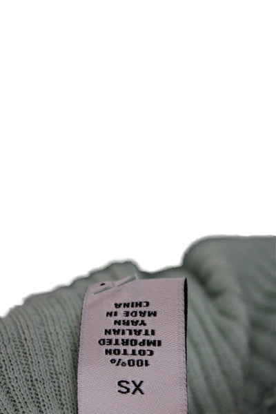 Cotton By Autumn Cashmere Women Cardigan Green 100% Cotton Long Sleeve Size XS