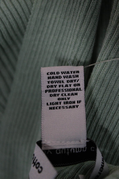 Cotton By Autumn Cashmere Women Cardigan Green 100% Cotton Long Sleeve Size XS
