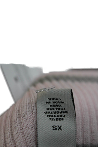 Cotton By Autumn Cashmere Womens Striped V-Neck Cardigan Pink Size XS