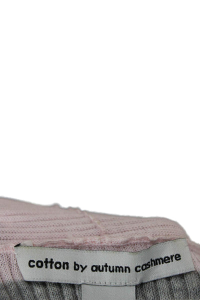 Cotton By Autumn Cashmere Womens Striped V-Neck Cardigan Pink Size XS