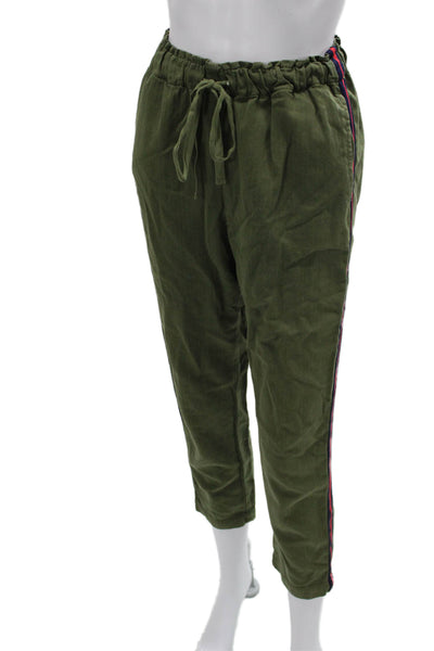Xirena Womens Army Green Ankle Cropped Jogger Pants Drawstring Size XS