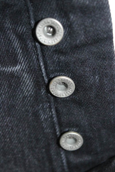 Moussy Womens Ankle Cropped Jeans Black Mid Rise 100% Cotton Size 26