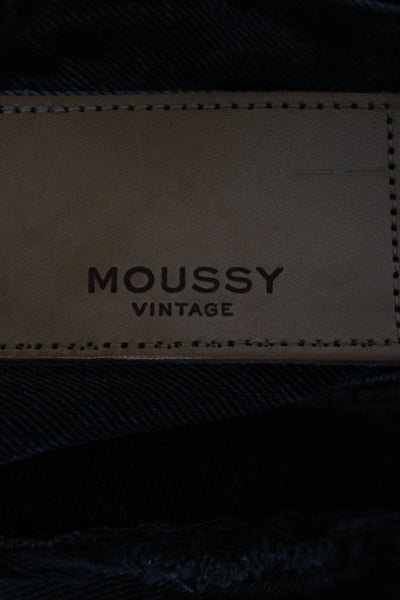 Moussy Womens Ankle Cropped Jeans Black Mid Rise 100% Cotton Size 26