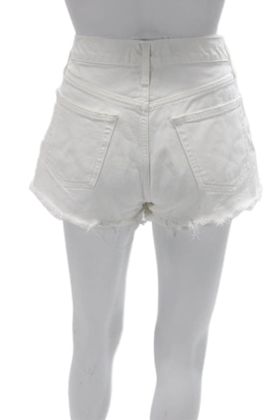 Agolde Womens White Cotton Beach Shorts Button Front Size 26