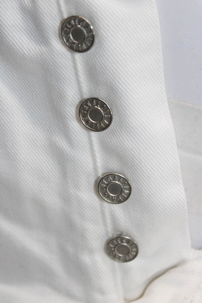 Agolde Womens White Cotton Beach Shorts Button Front Size 26