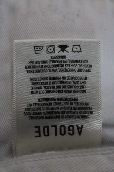 Agolde Womens White Cotton Beach Shorts Button Front Size 26