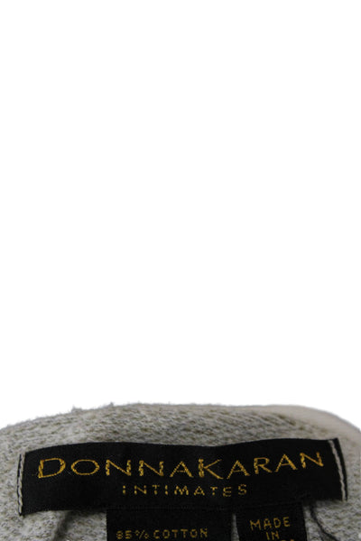 Donna Karan Women Sweater Dress Gray Collared Long Sleeve Midi Size L