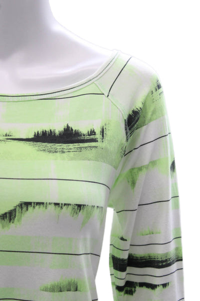 Calvin Klein Womens Striped Black Tunic 3/4 Sleeve Cotton Blend Size M